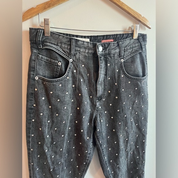 Anthropologie PILCRO Gray Embellished studded Jeans High rise Slim - 29 - Picture 2 of 11